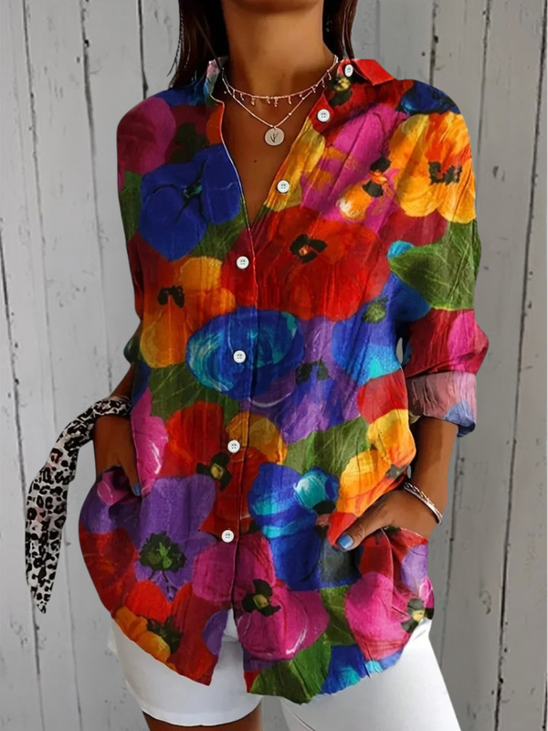Anita | Blusa Button-Up Artistica e Vivace
