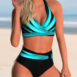 Liliana - Set Bikini con Scollatura Incrociata e Stampa
