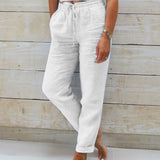 Allison - Pantaloni Tailored in Lino e Cotone di Lusso