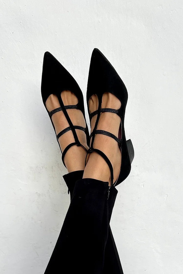 Giada - Scarpe con tacco a punta con cinturini incrociati