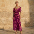Celeste | Abito Elegante con Foglie