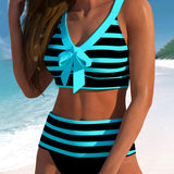 Bloom | Bikini a righe con vita alta
