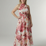Sylin | Vestito Midi con Collo Halter Arricciato