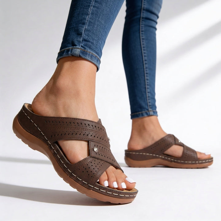 Ella Crossover Orthopedic Wedge Sandals