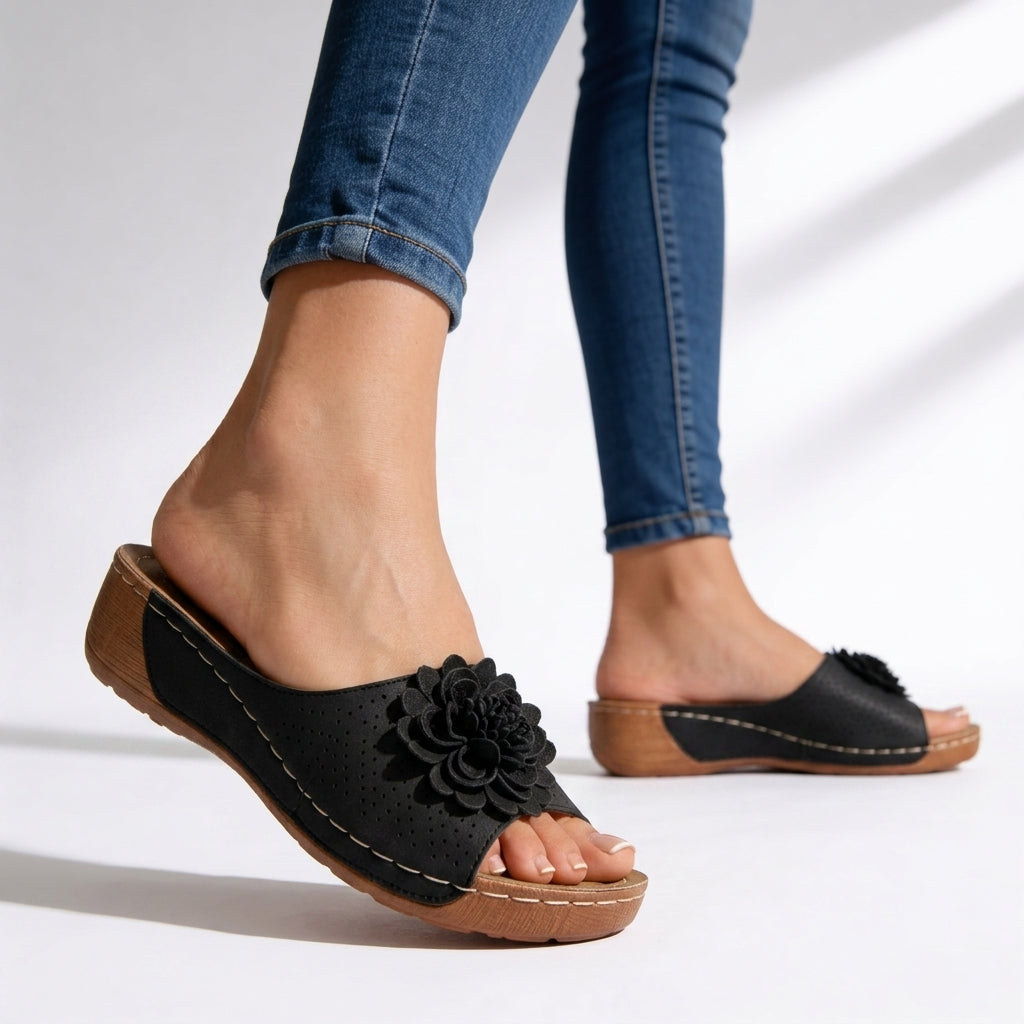 Anna Rae Floral Orthopedic Sandals