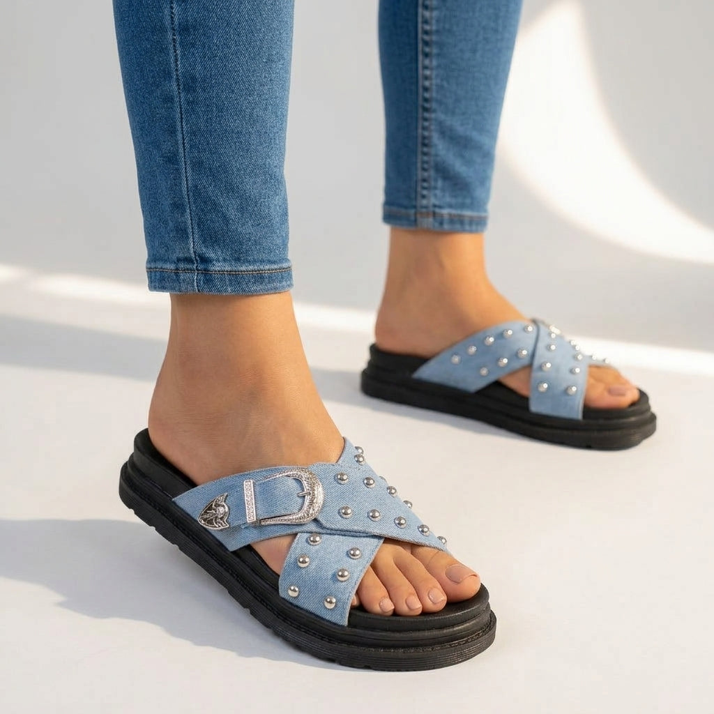 Juliette Studded Slides