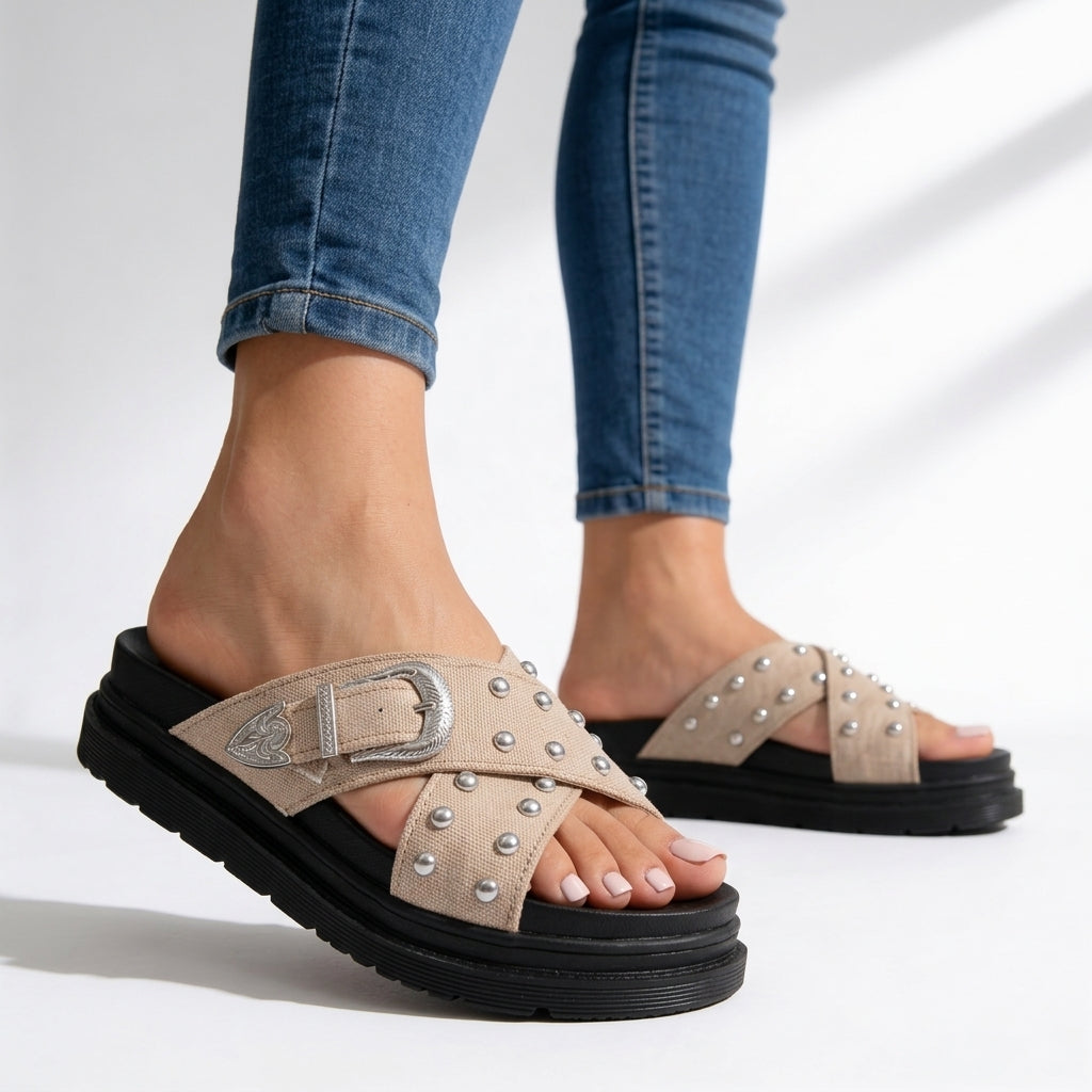 Juliette Studded Slides