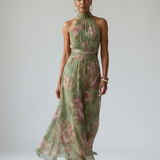 Mirelle | Abito Midi con Collo All'Ingiù Arricciato
