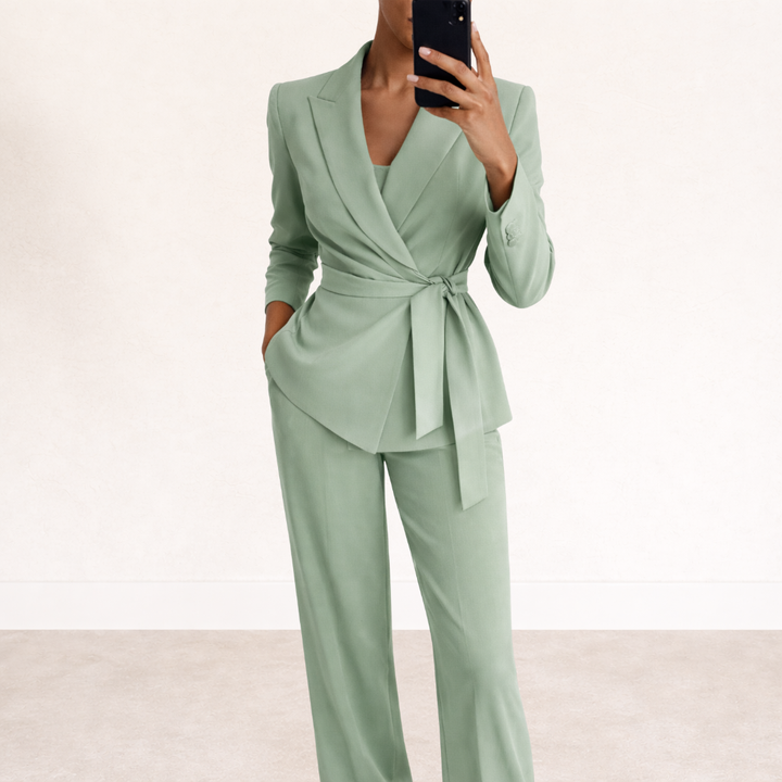 Bethany | Wrap blazer and pants set