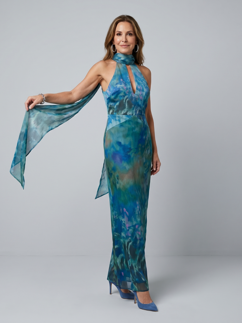 Juniper | Abito Maxi Senza Maniche con Collo a Halter