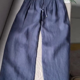 Camille | Pantaloni larghi in misto cotone e lino