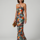 Larkin | Abito Maxi a Scaglie Multicolore