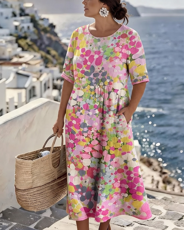ELENA™ - ELEGANTE ABITO MIDI ESTIVO FLOREALE
