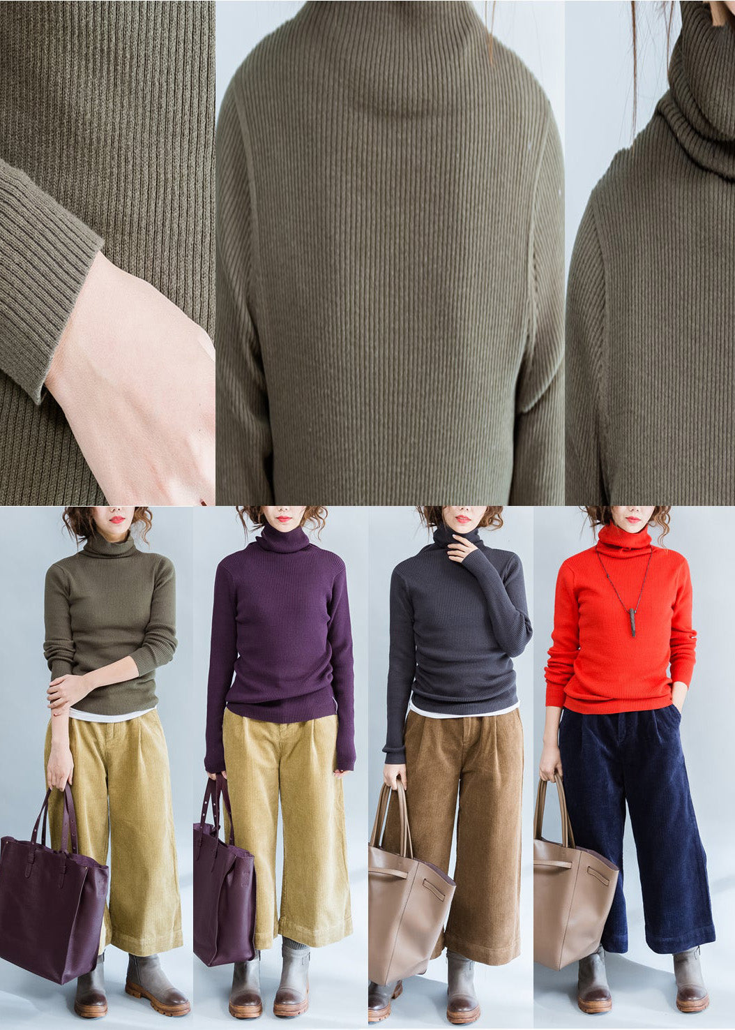 2025 fall purple casual cotton knit tops plus size  fit sweater