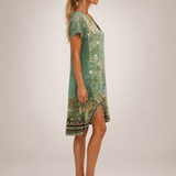 Klara | Abito mini a camicia floreale con scollo a V