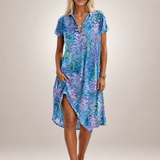 Klara | Abito mini a camicia floreale con scollo a V