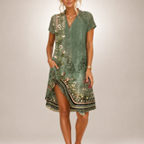 Klara | Abito mini a camicia floreale con scollo a V