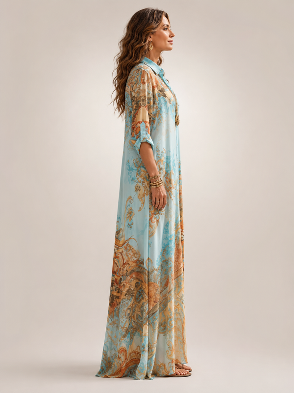 Liane | Abito maxy floreale con bottoni