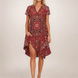 Klara | Abito mini a camicia floreale con scollo a V