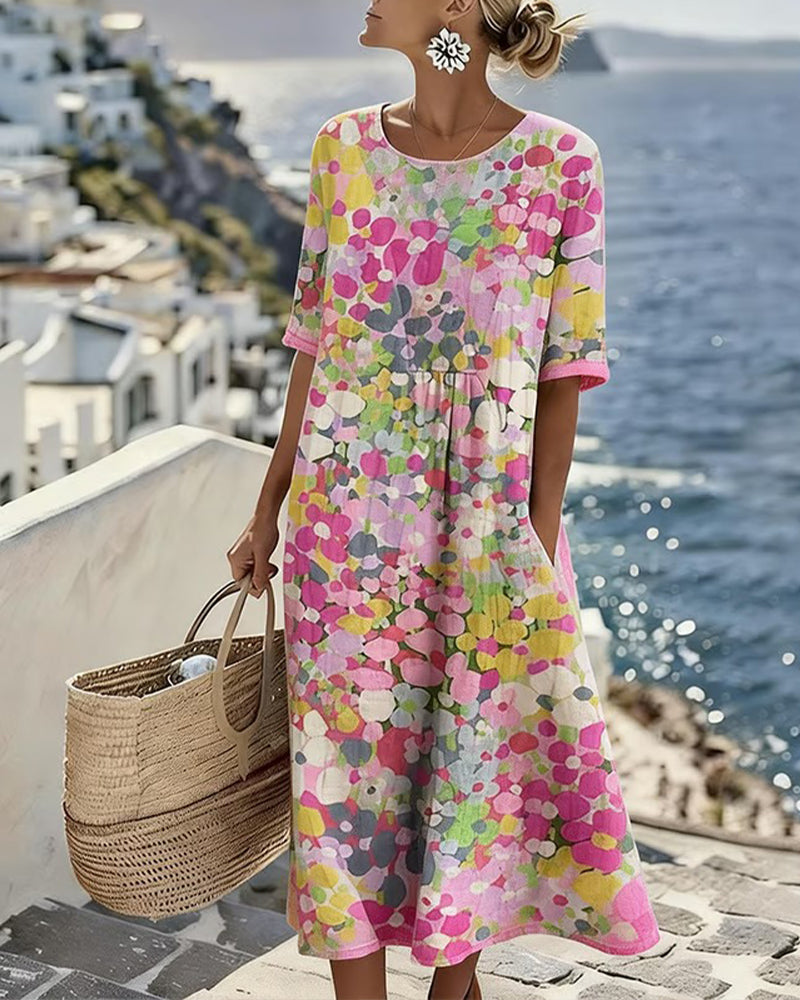 ELENA™ - ELEGANTE ABITO MIDI ESTIVO FLOREALE