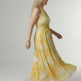 Sylin | Vestito Midi con Collo Halter Arricciato