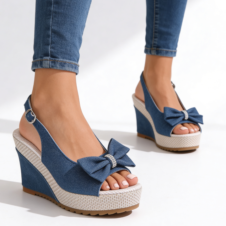 Estelle Crystal Bow Wedges
