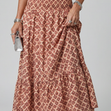 Amira | Abito midi con scollo incrociato e stampa geometrica