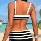 Bloom | Bikini a righe con vita alta