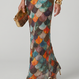 Larkin | Abito Maxi a Scaglie Multicolore