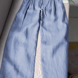 Camille | Pantaloni larghi in misto cotone e lino