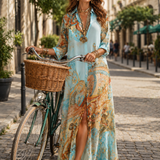 Liane | Abito maxy floreale con bottoni