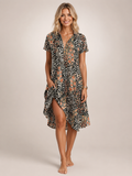 Klara | Abito mini a camicia floreale con scollo a V