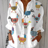 Ingrid | Blusa Giocosa con Galline