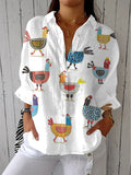 Ingrid | Blusa Giocosa con Galline
