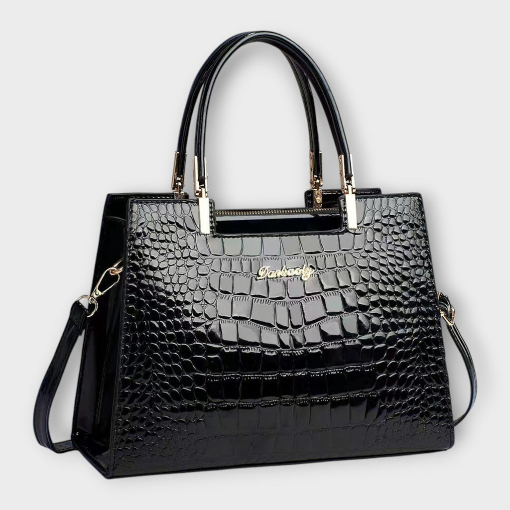 Erain - Borsa lucida in pelle di coccodrillo