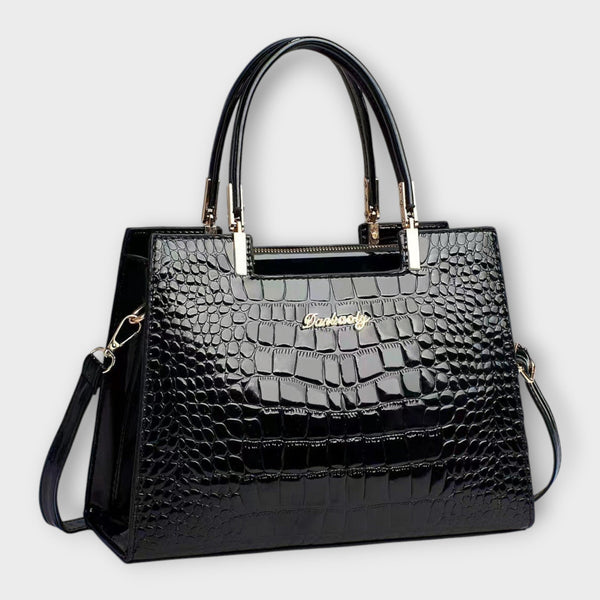 Erain - Borsa lucida in pelle di coccodrillo