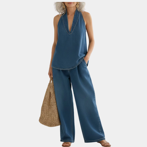 Saylor - Set Due Pezzi in Denim Lavato Vintage