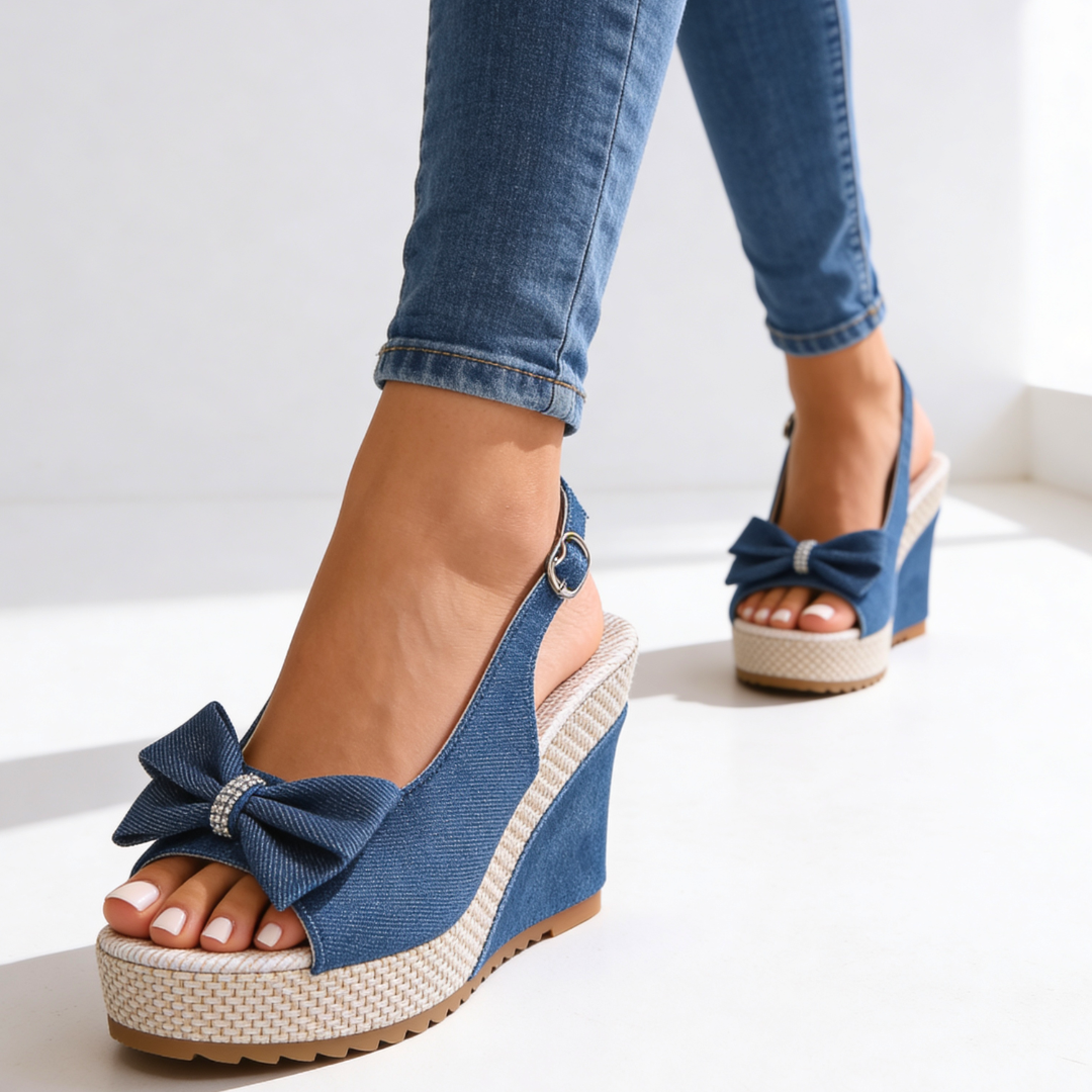 Estelle Crystal Bow Wedges