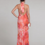 Coraline | Maxi Dress con Scollo Halter e Stampa