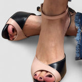 Noirella - Scarpe con tacco medio e cinturino alla caviglia