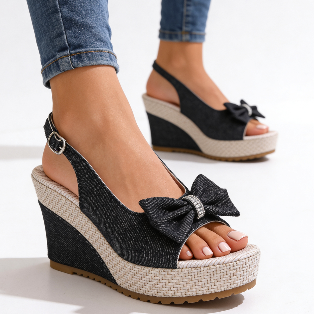 Estelle Crystal Bow Wedges