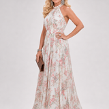 Guinevere | Vestito Midi con Stampa Floreale e Gonna Fluttuante