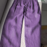 Camille | Pantaloni larghi in misto cotone e lino