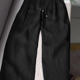 Camille | Pantaloni larghi in misto cotone e lino
