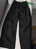 Camille | Pantaloni larghi in misto cotone e lino