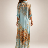 Liane | Abito maxy floreale con bottoni