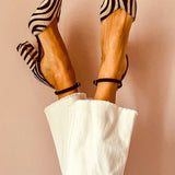 Zebrina - Tacchi con tacco medio e motivo zebra