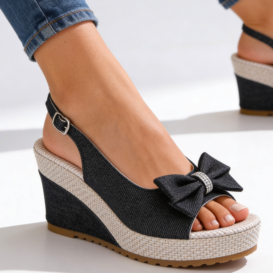 Estelle Crystal Bow Wedges