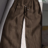 Camille | Pantaloni larghi in misto cotone e lino