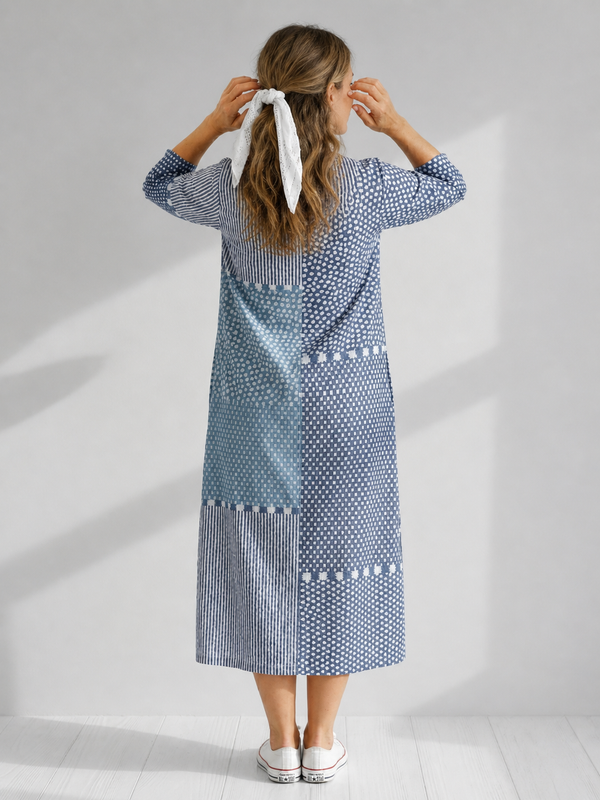 Doris | Abito midi patchwork